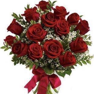 15 red roses with greenery | Flower Delivery Krasnoyarsk